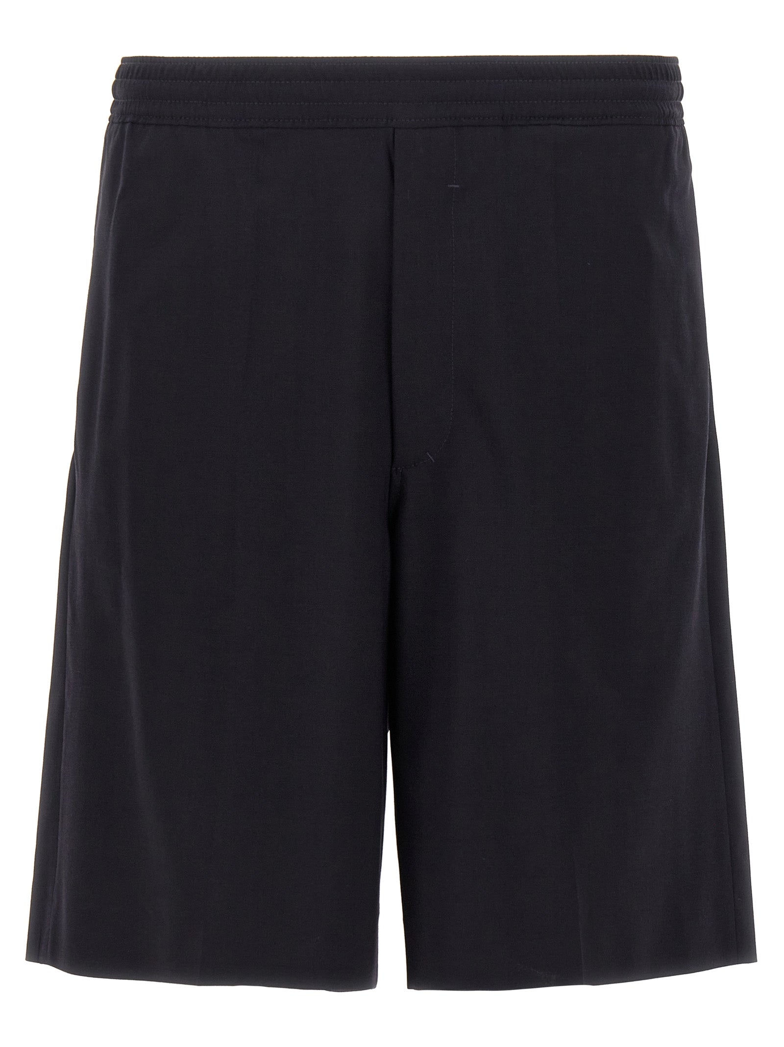 Blue Wool Blend Bermuda Shorts