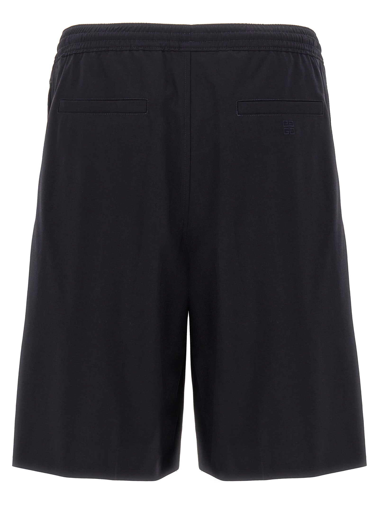 Blue Wool Blend Bermuda Shorts