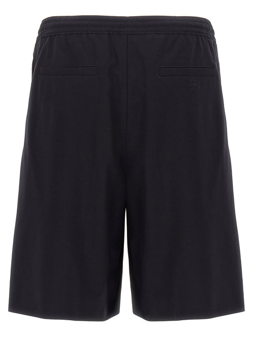 Blue Wool-Blend Bermuda Shorts