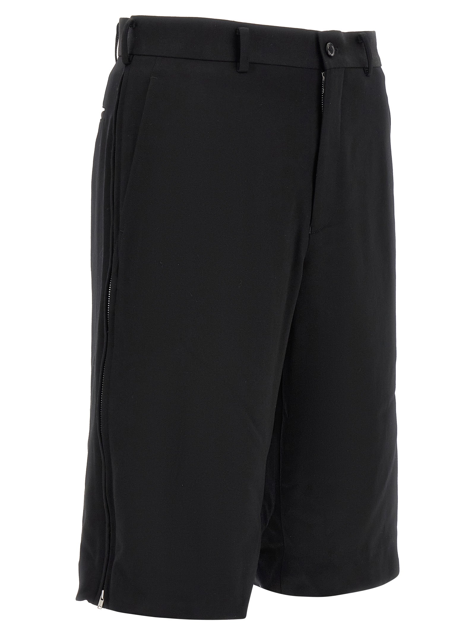 Black Wool Bermuda Shorts