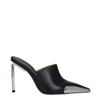 Black Leather High Heel Pumps