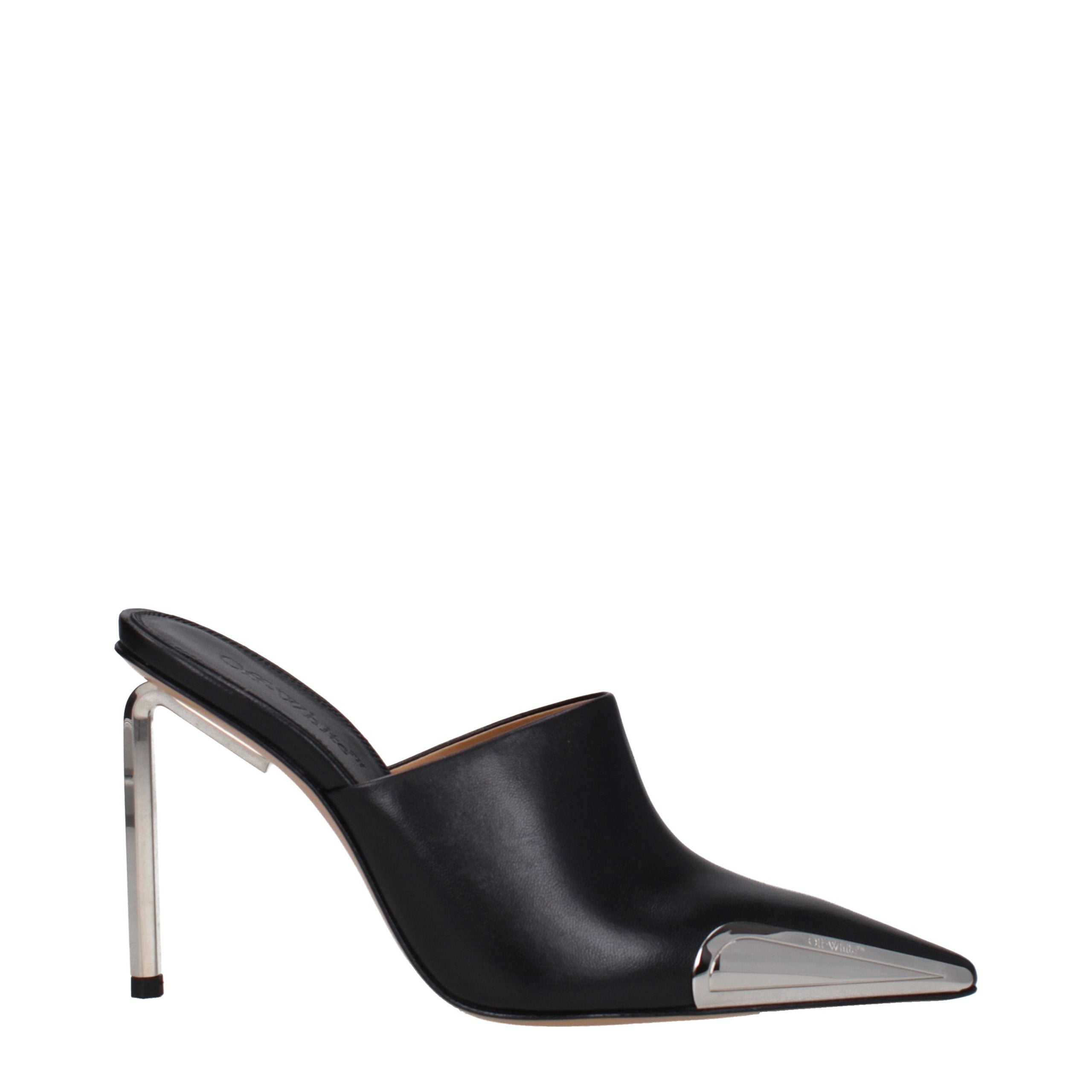 Black Leather High Heel Pumps