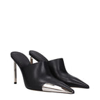 Black Leather High Heel Pumps