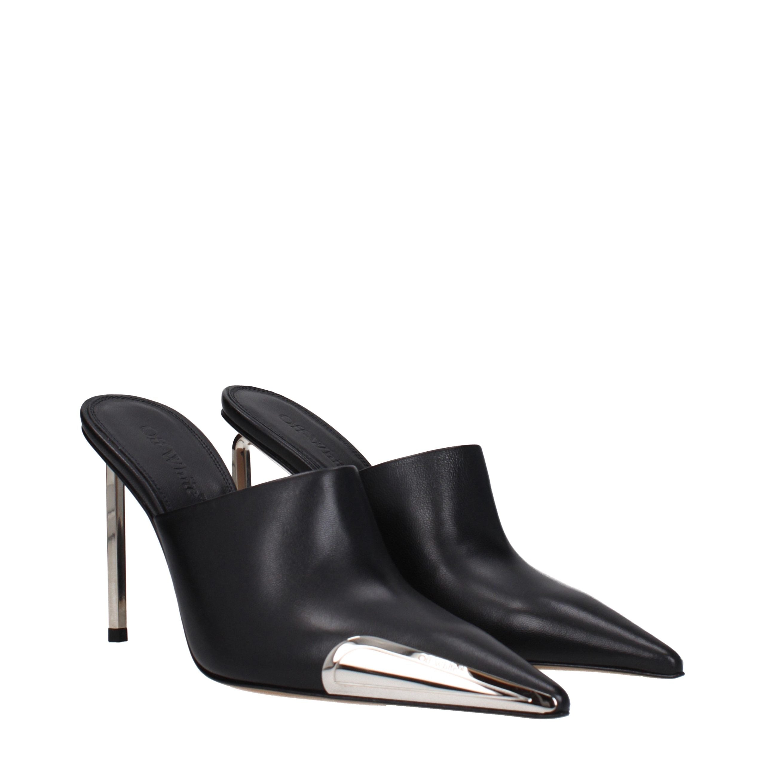 Black Leather High Heel Pumps