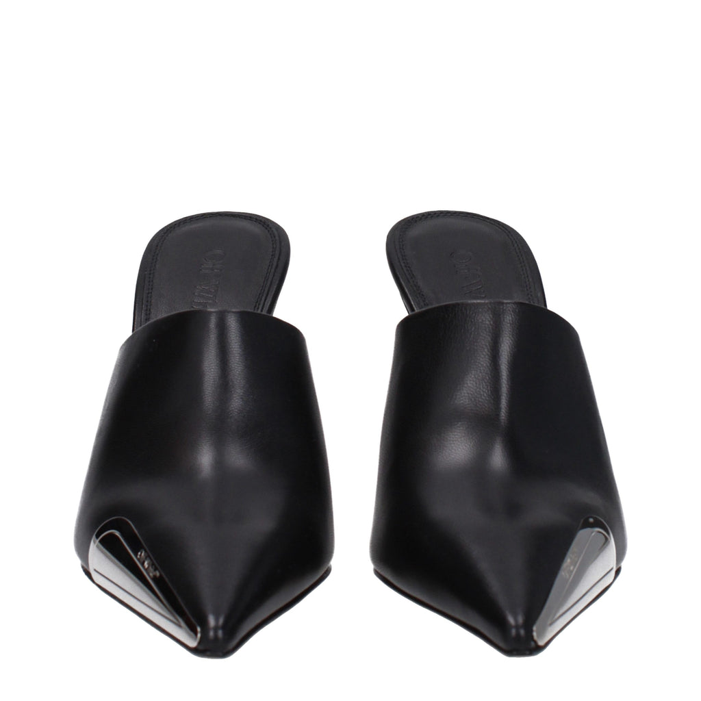 Black Leather High Heel Pumps