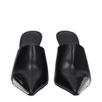 Black Leather High Heel Pumps