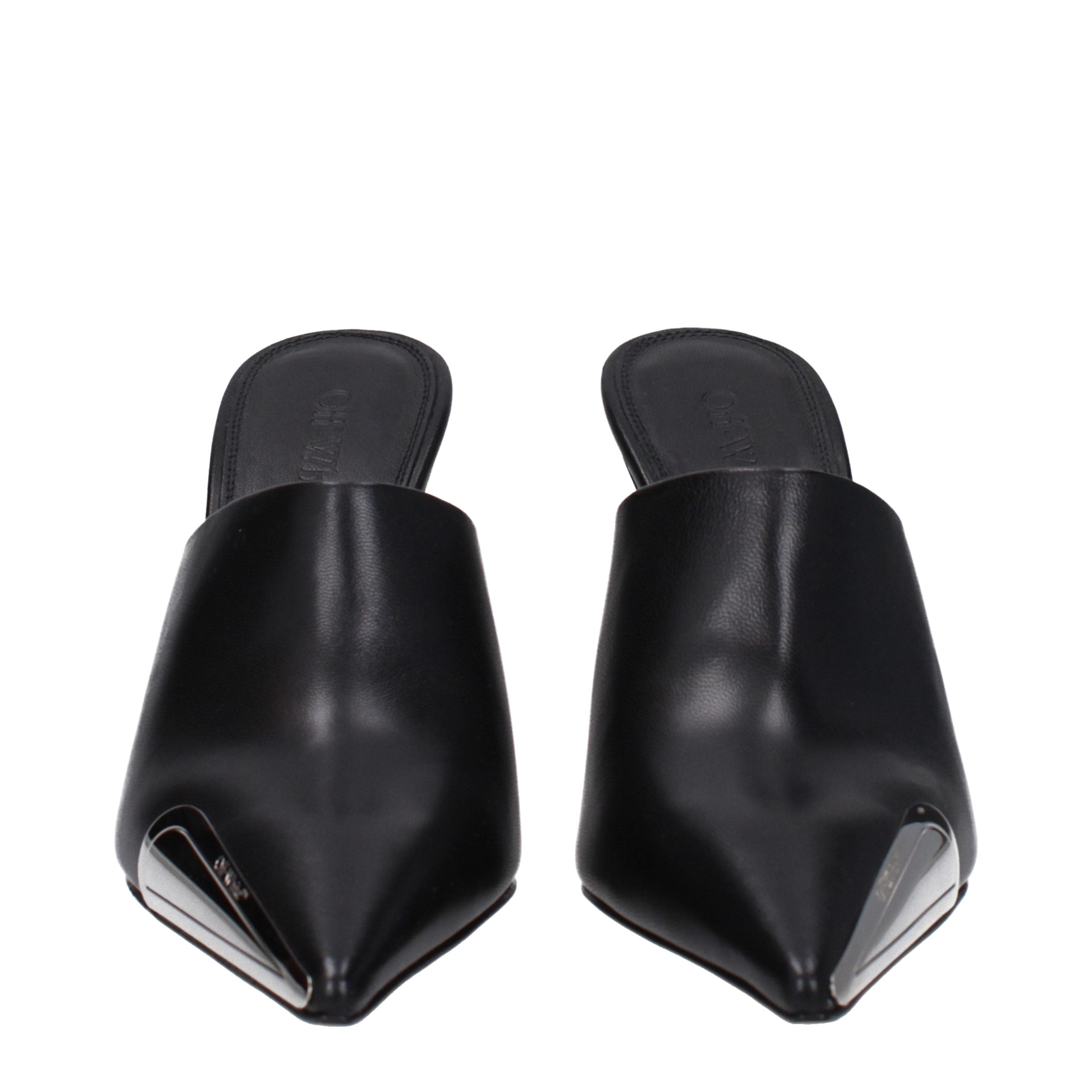 Black Leather High Heel Pumps