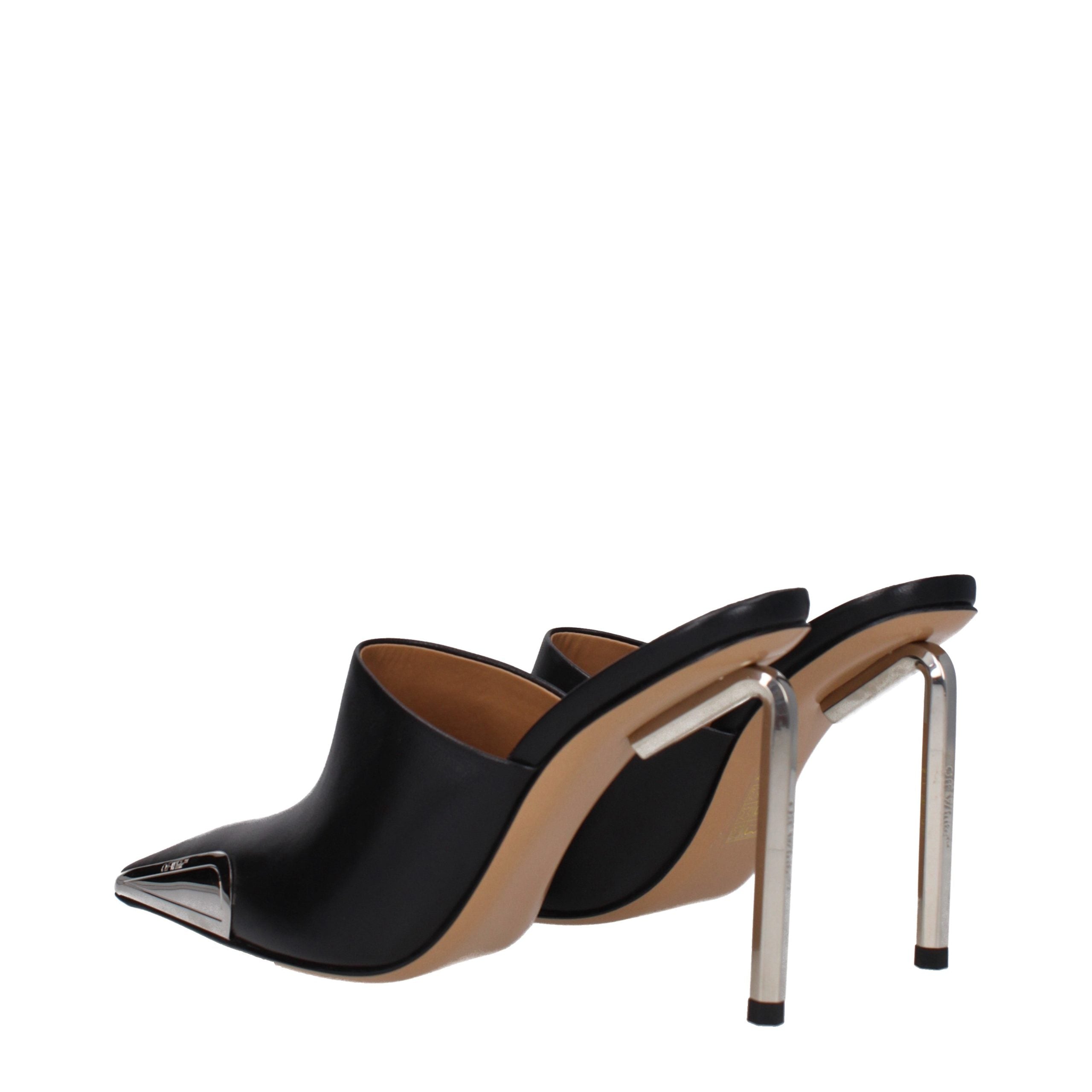 Black Leather High Heel Pumps