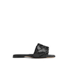 Lamb Leather Square-Toe Flat Sandals