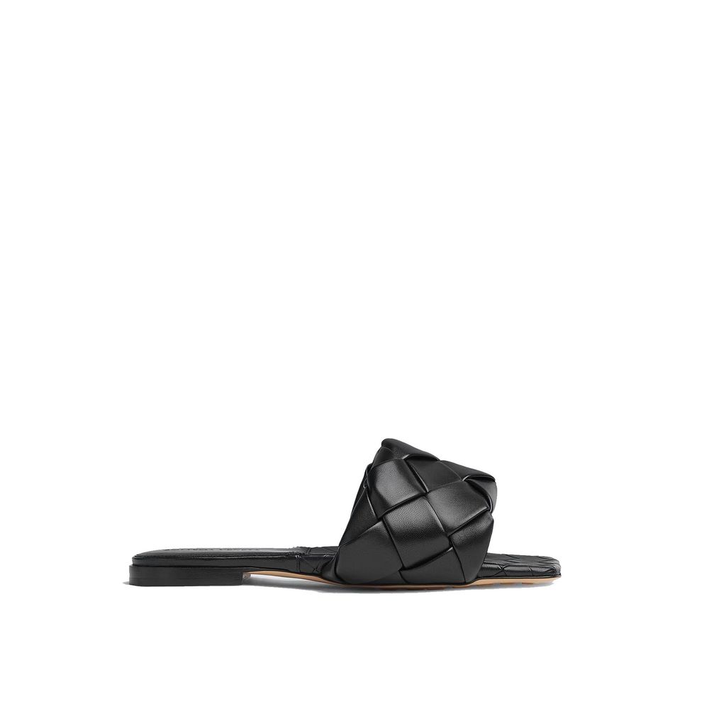 Lamb Leather Square-Toe Flat Sandals