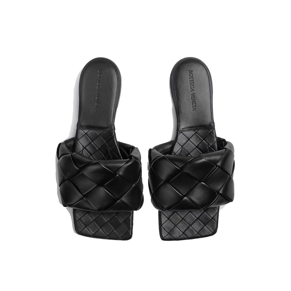 Lamb Leather Square-Toe Flat Sandals