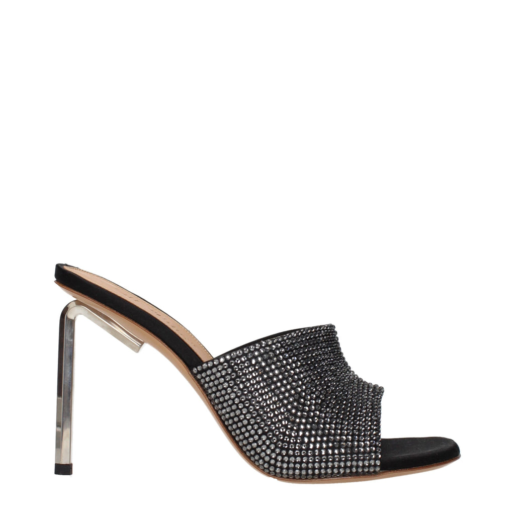 Black Satin Stiletto Sandals