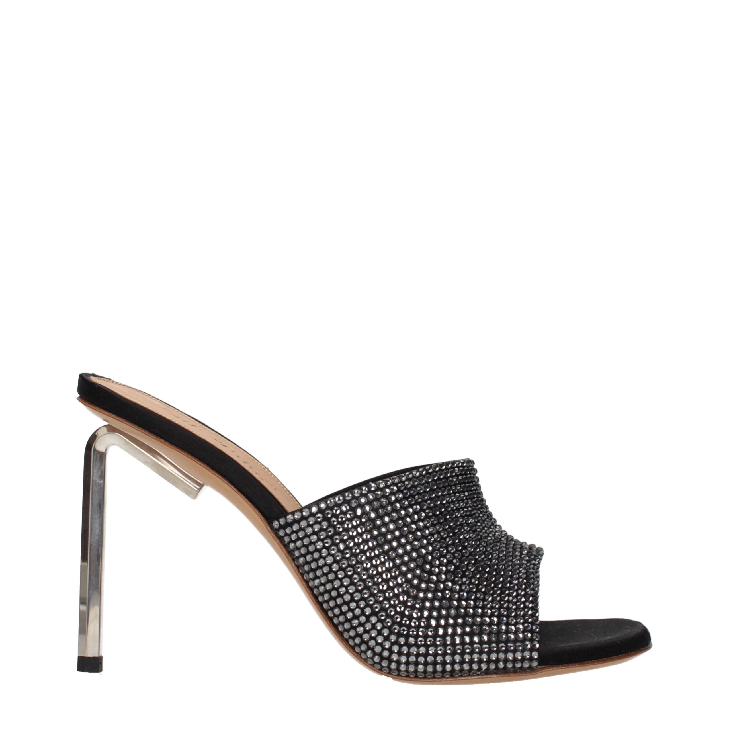 Black Satin Stiletto Sandals