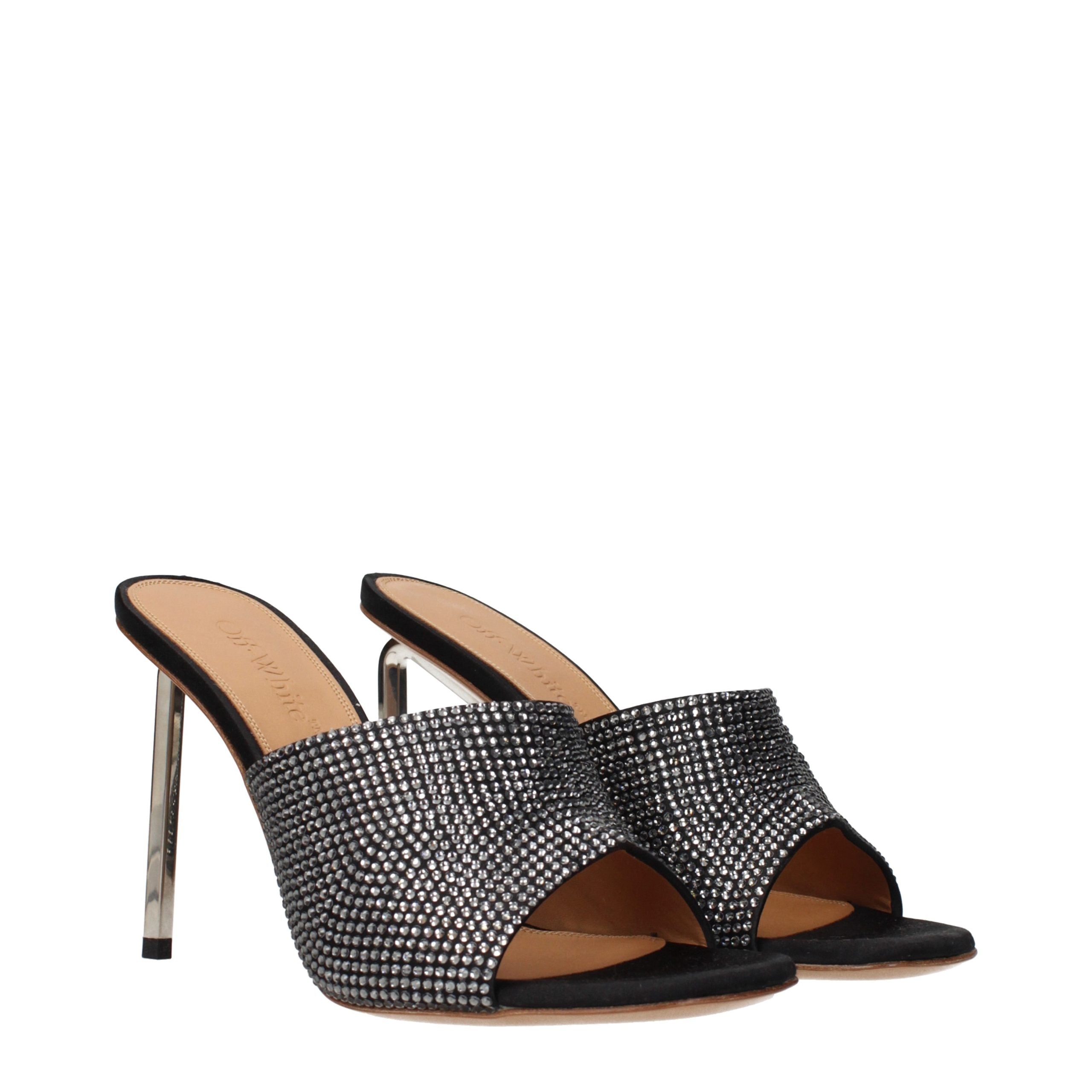 Black Satin Stiletto Sandals