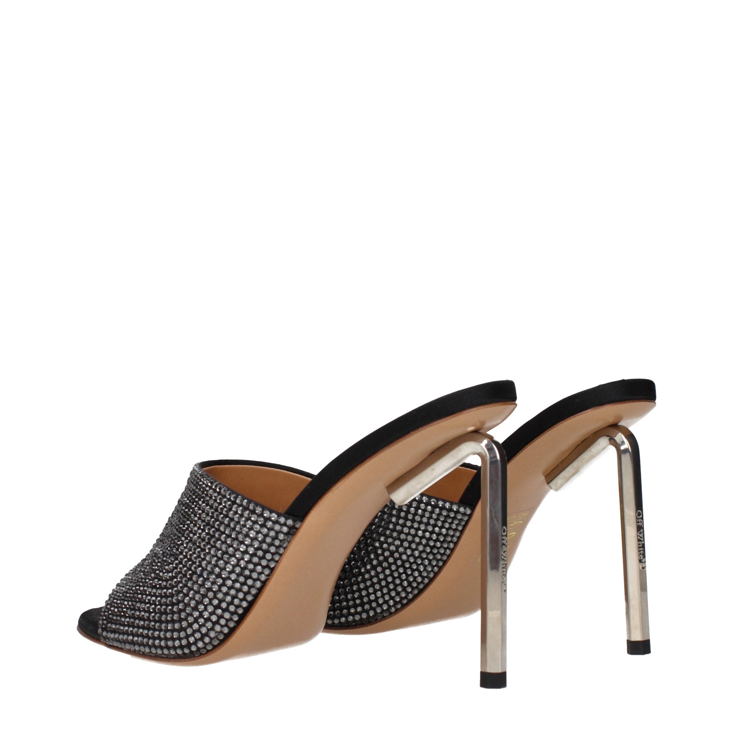 Black Satin Stiletto Sandals