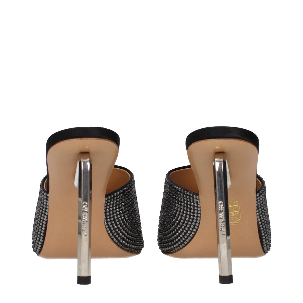 Black Satin Stiletto Sandals