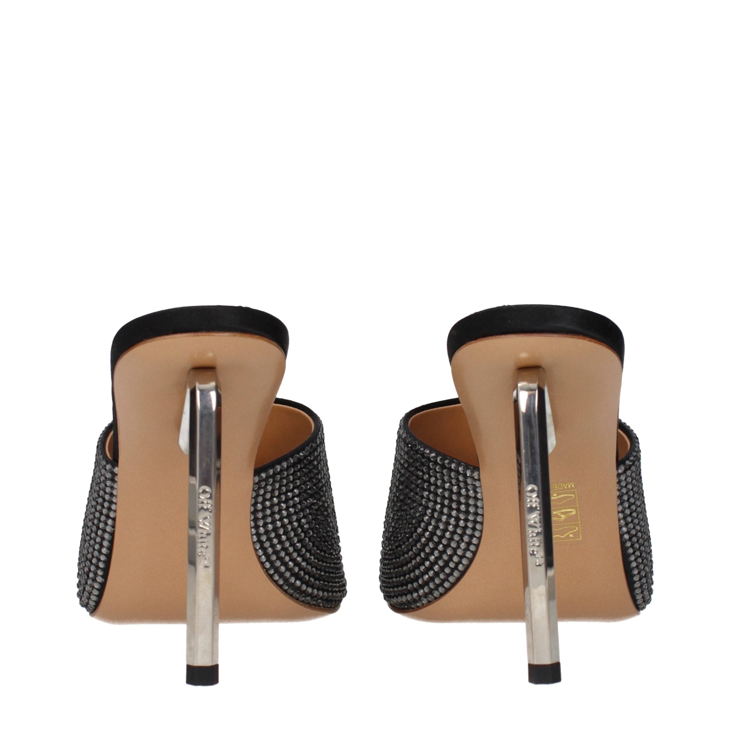 Black Satin Stiletto Sandals