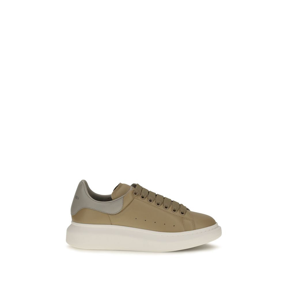 Beige Calfskin Platform Sneakers