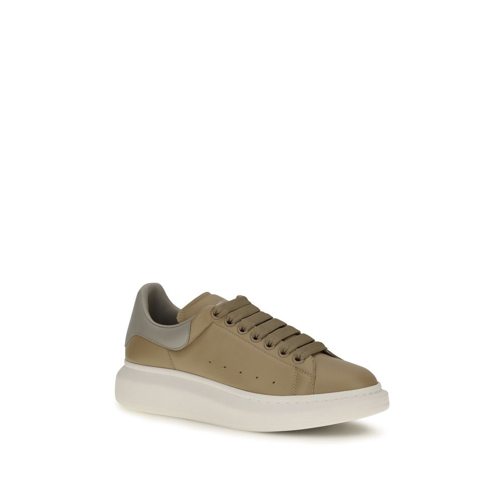 Beige Calfskin Platform Sneakers