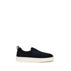 Blue Calfskin Slip-On Sneakers