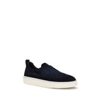 Blue Calfskin Slip-On Sneakers