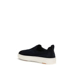 Blue Calfskin Slip-On Sneakers