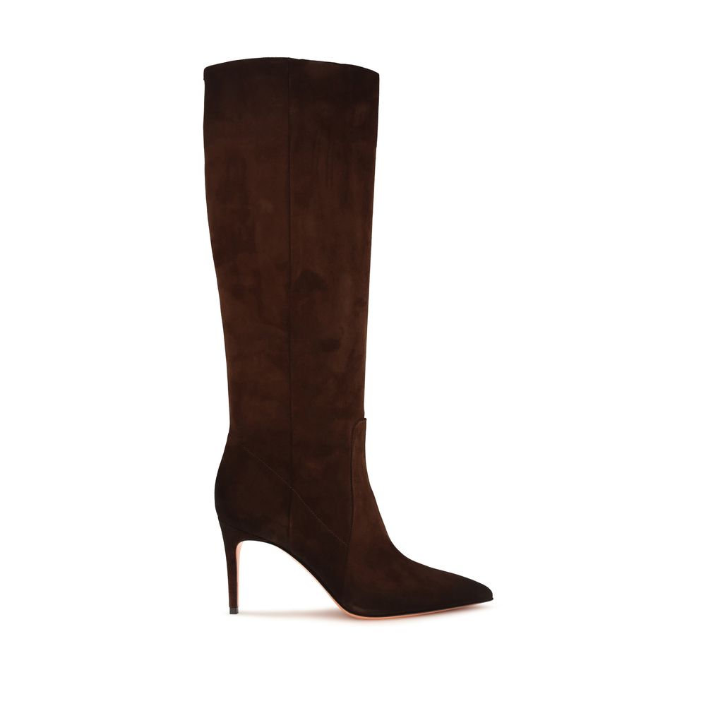 Calf Leather Pointed High Boots