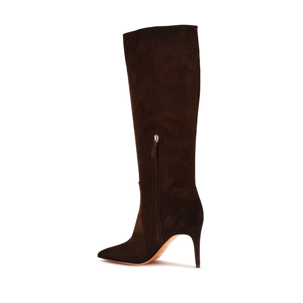 Calf Leather Pointed High Boots