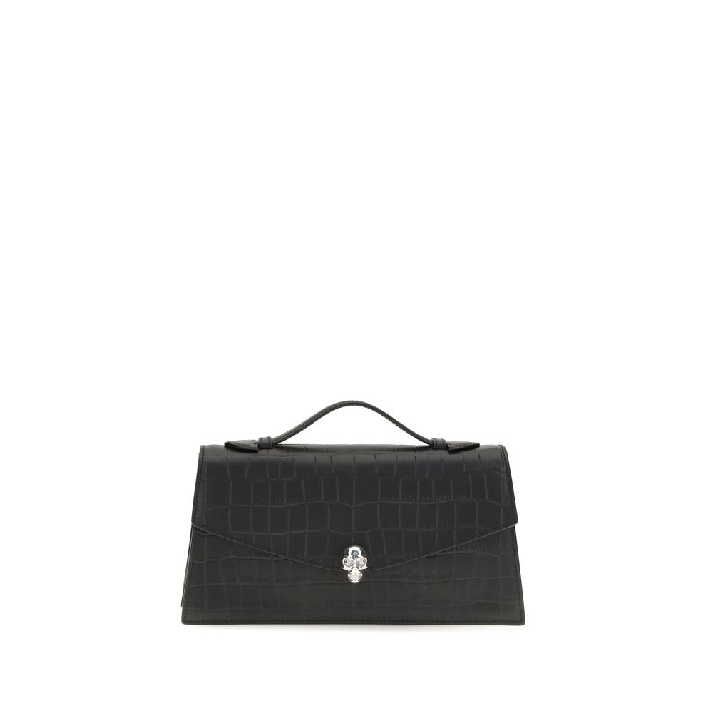 Skull Crocodile-Embossed Calfskin Shoulder Bag