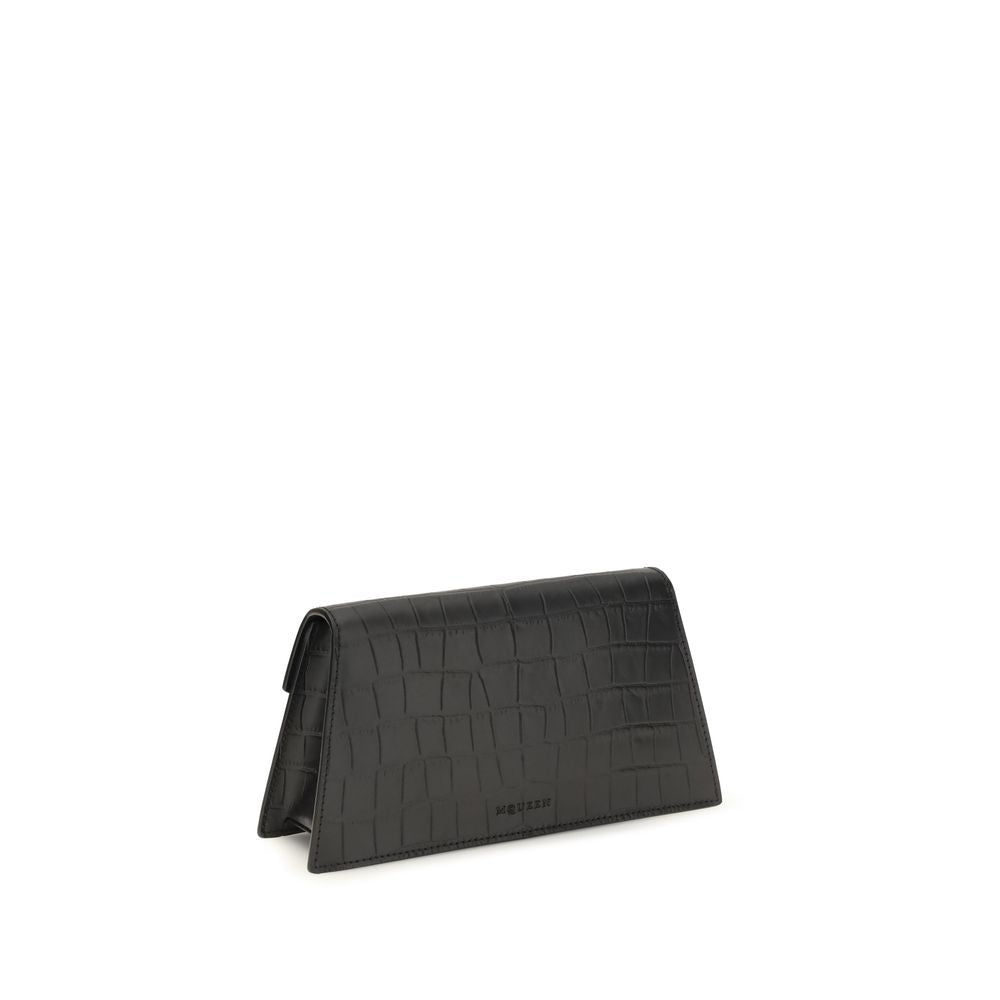 Mini Crocodile-Embossed Calfskin Skull Clutch