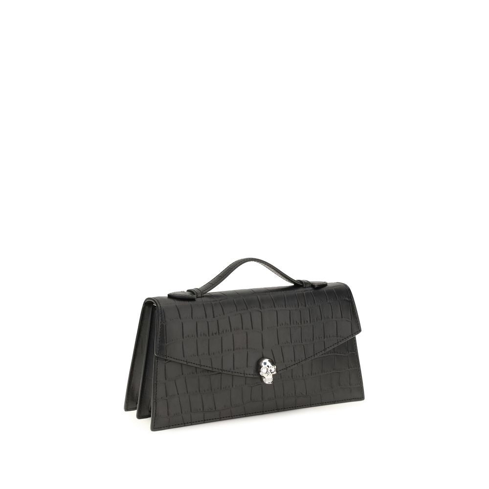 Skull Crocodile-Embossed Calfskin Shoulder Bag