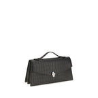 Skull Crocodile-Embossed Calfskin Shoulder Bag