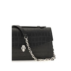 Skull Crocodile-Embossed Calfskin Shoulder Bag