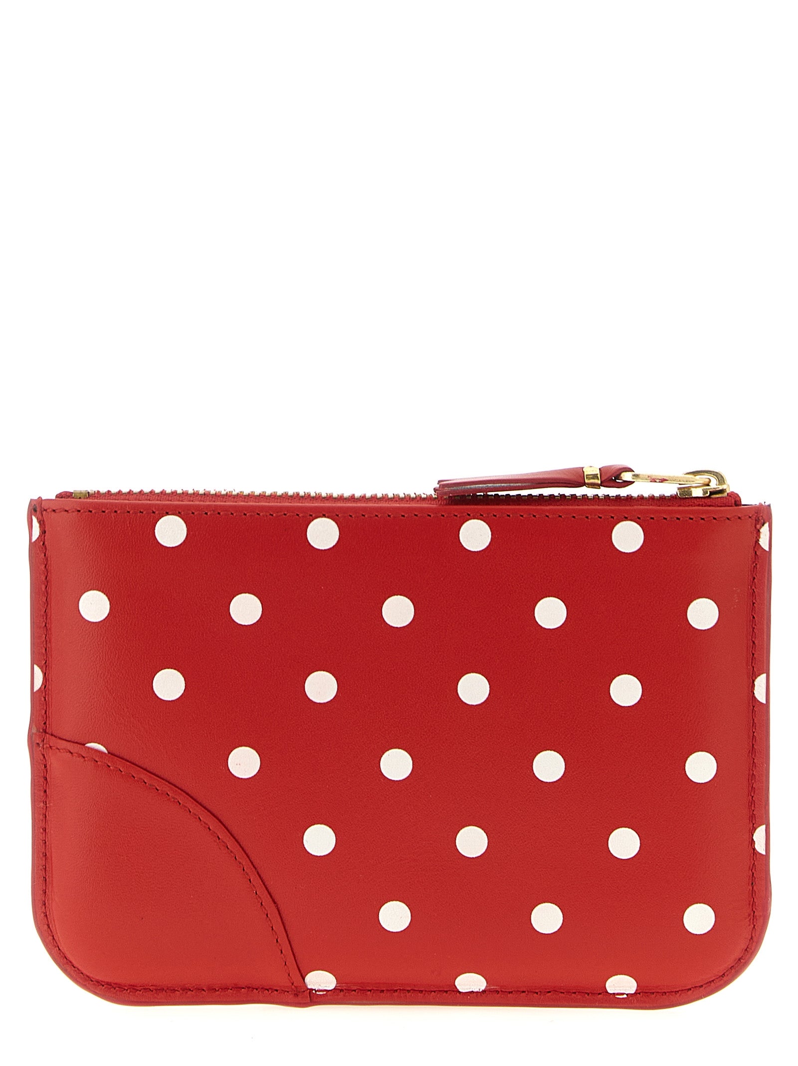 Red Polka Dot Calfskin Cardholder