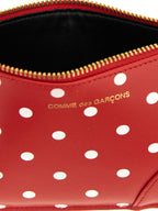 Red Polka Dot Calfskin Cardholder
