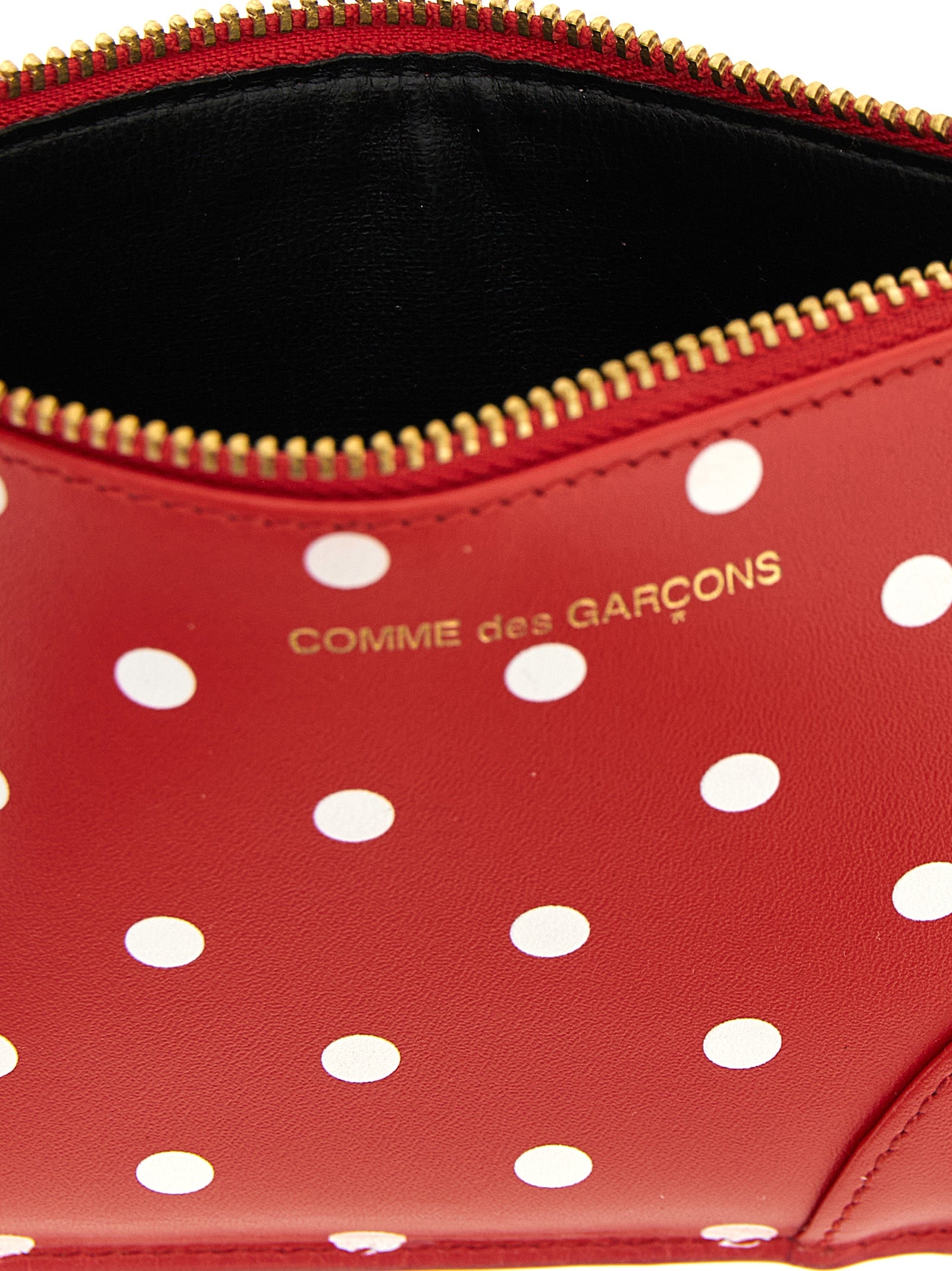Red Polka Dot Calfskin Cardholder