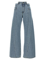 Light Blue Wide Leg Cotton Jeans