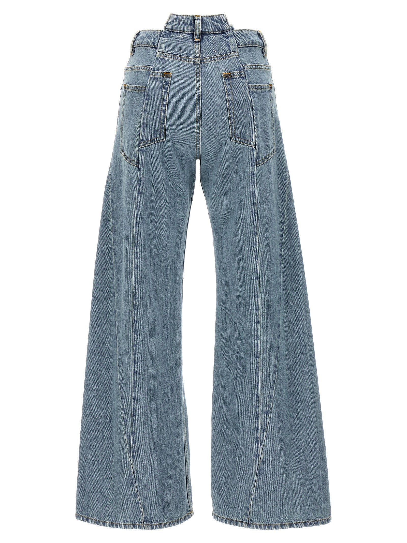 Light Blue Wide Leg Cotton Jeans