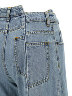 Light Blue Wide Leg Cotton Jeans