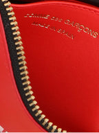 Red Cowhide Logo Cardholder