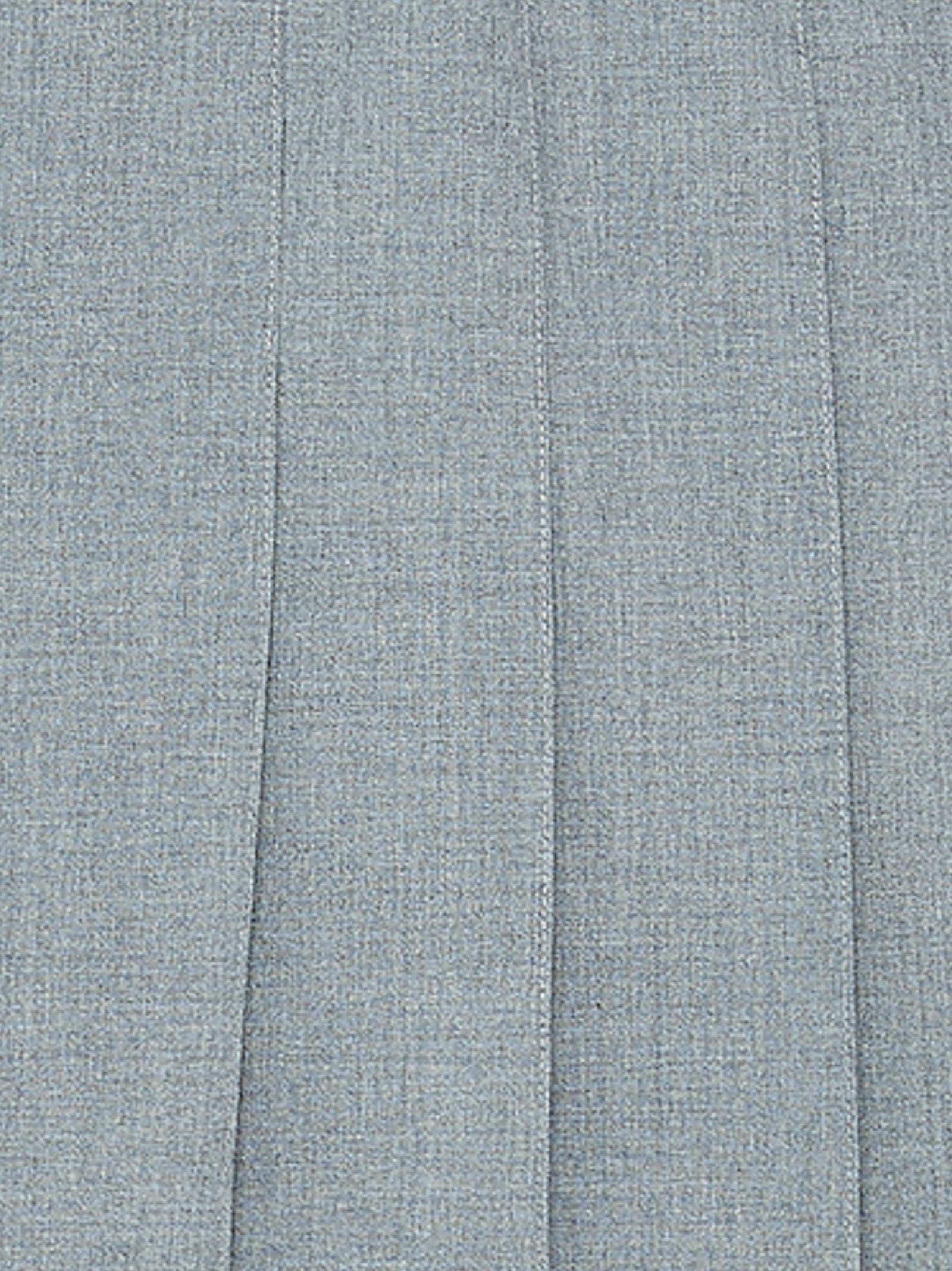 Gray Wool Pleated Skirt with Signature Tricolor Band