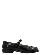 Black Leather Tabi Split-Toe Mary Jane Flats