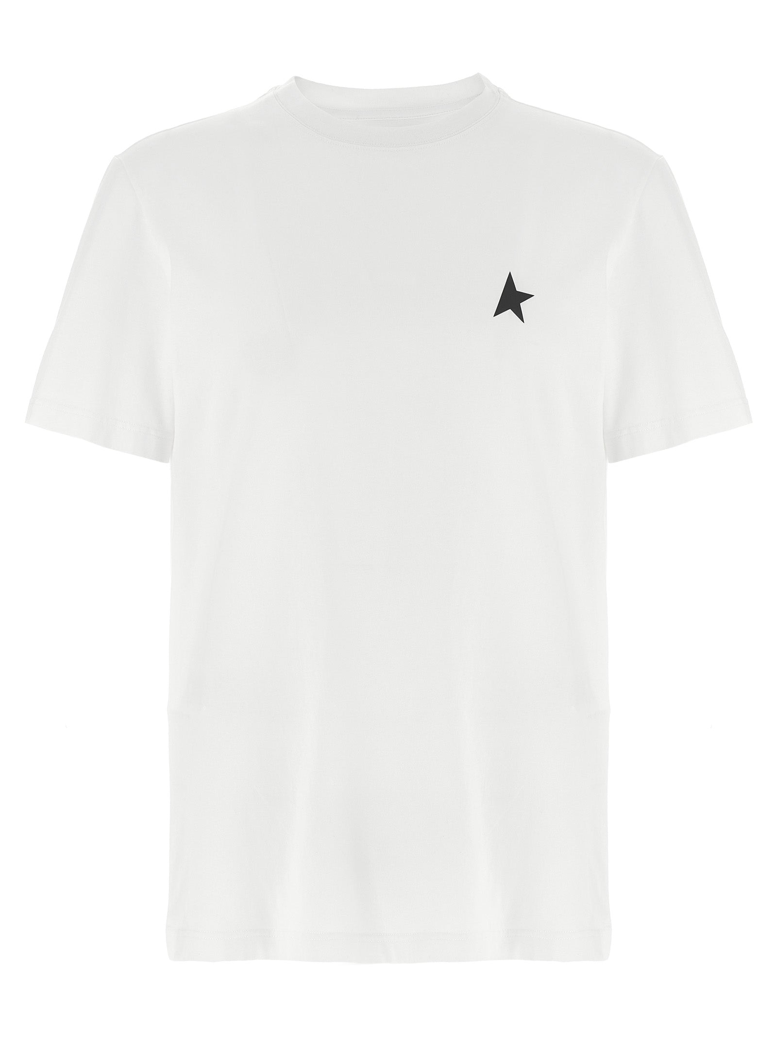 Bicolor Cotton Tee with Small Star Logo