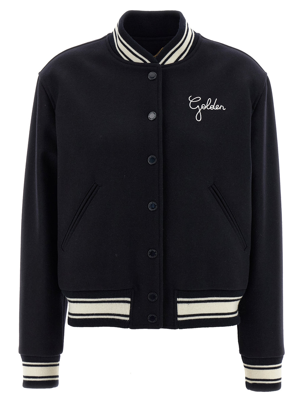 Blue Virgin Wool Dirce Bomber Jacket