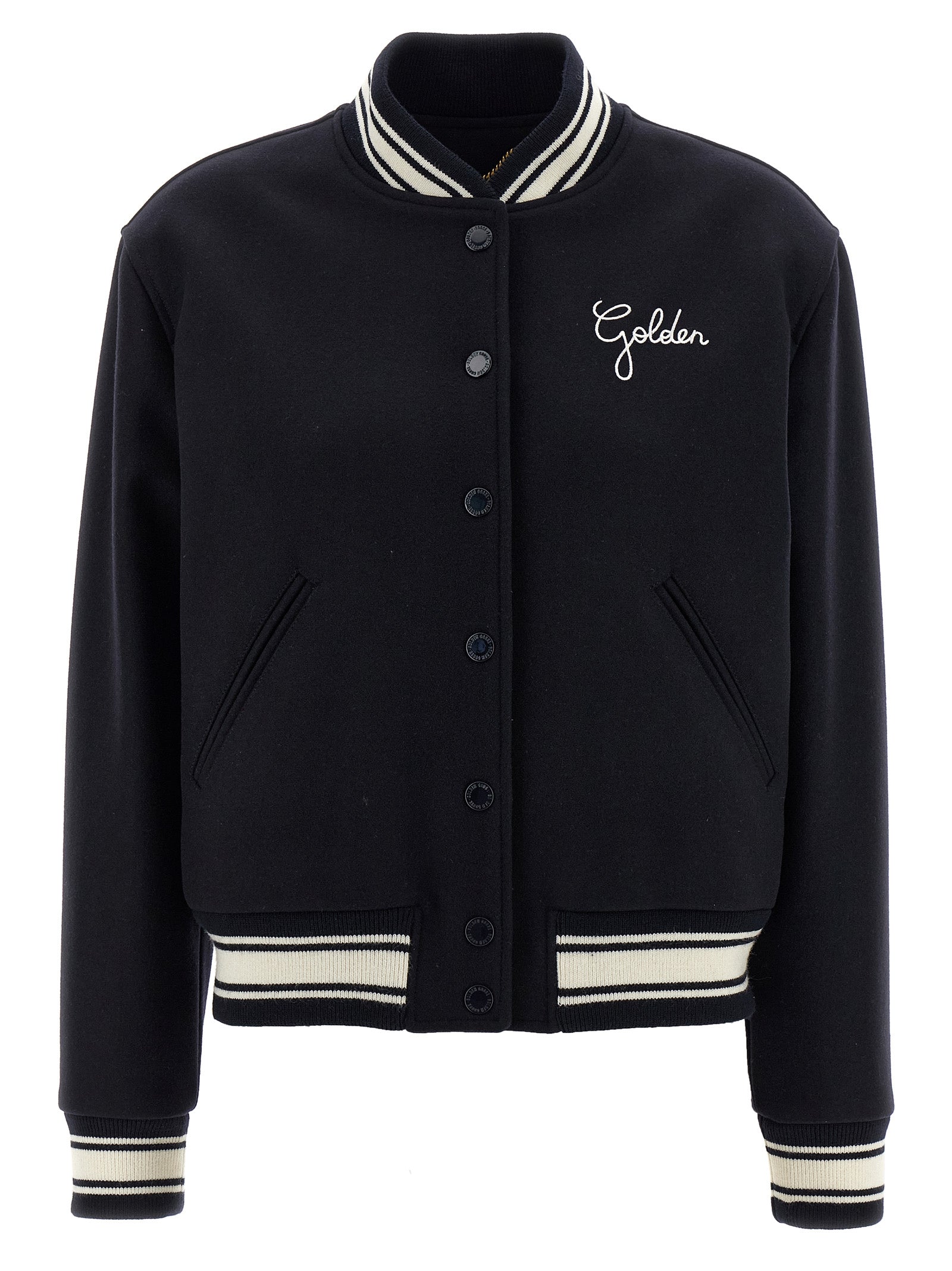Blue Virgin Wool Dirce Bomber Jacket