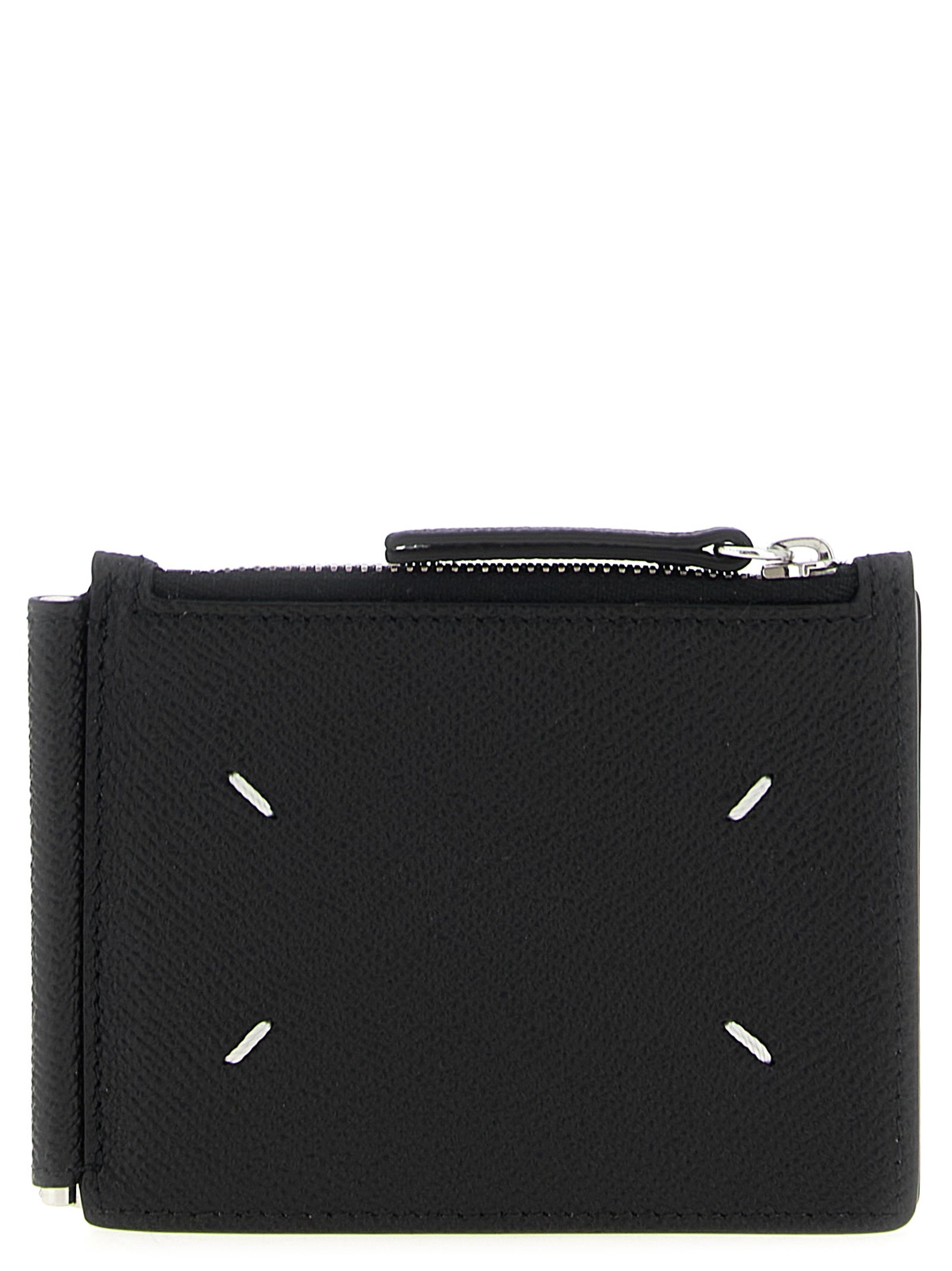 Black Leather Zip Wallet