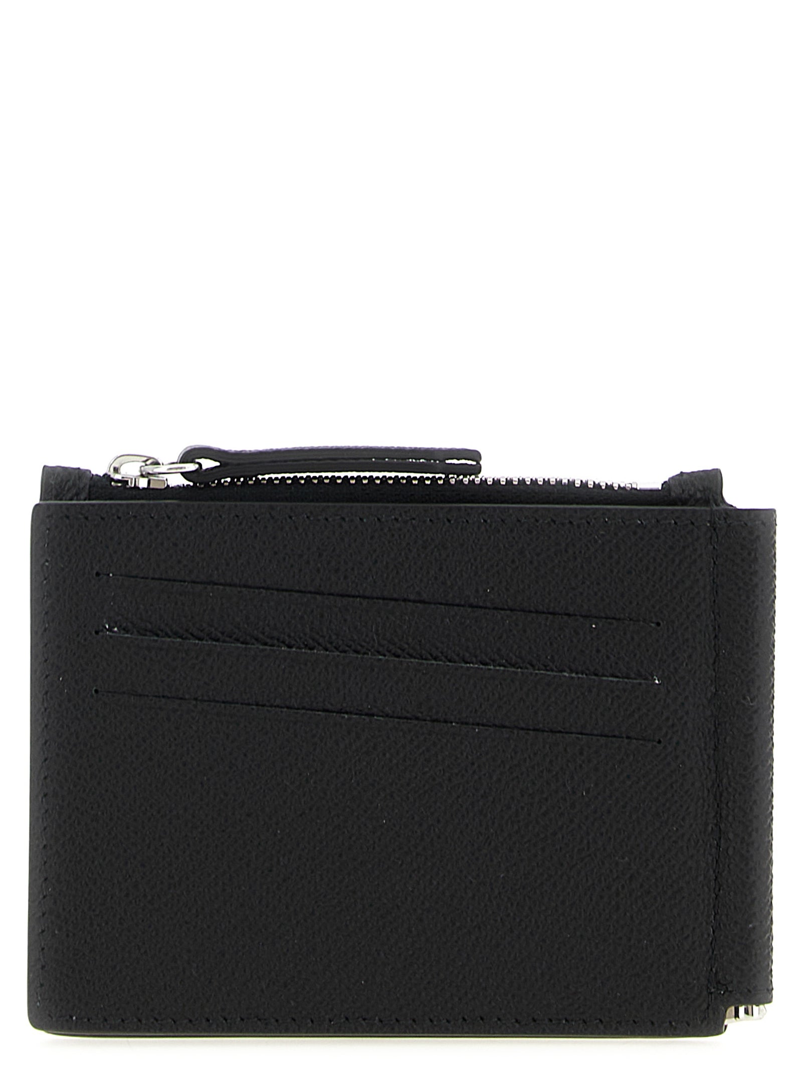 Black Leather Zip Wallet