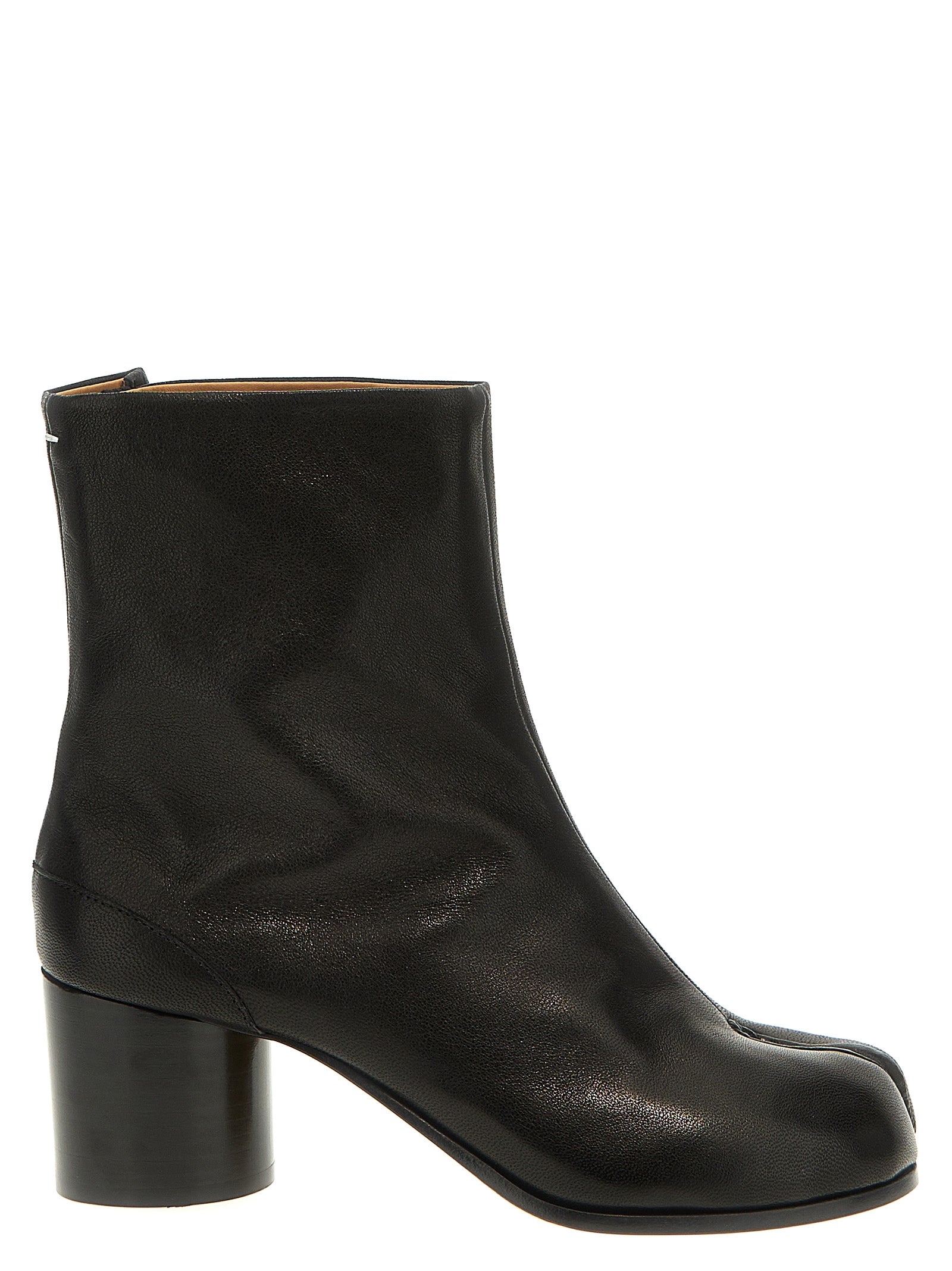 Split-Toe Nappa Leather Ankle Boots