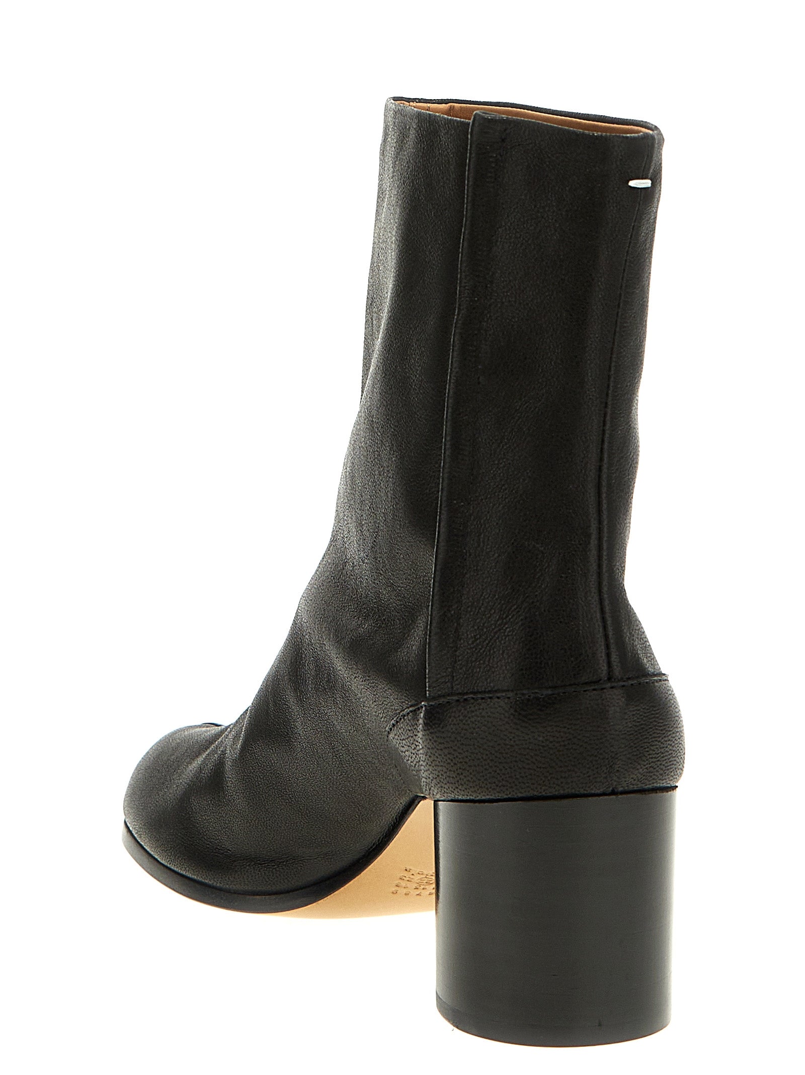 Split-Toe Nappa Leather Ankle Boots