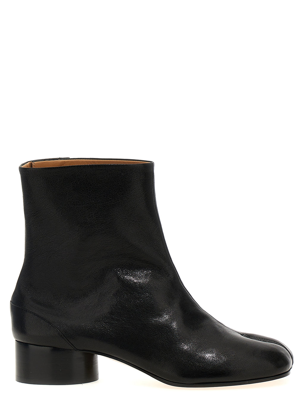 Black Nappa Leather Tabi Ankle Boots